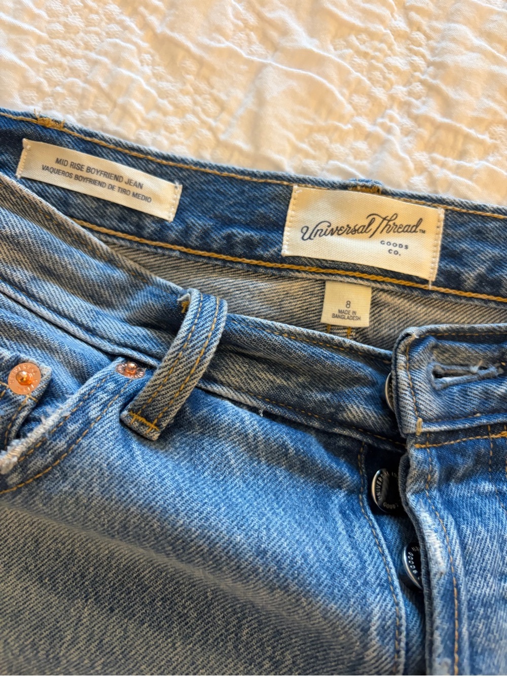 Universal Thread Mid-Rise Boyfriend Jeans in Light Blue